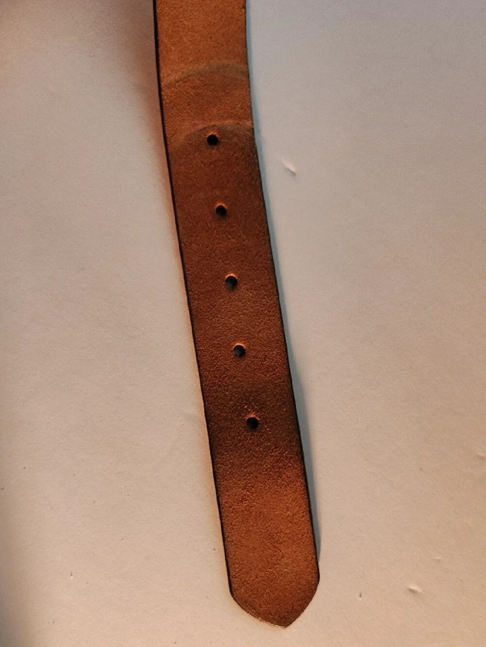 Women's Size L Leather Suede Tan Belt with Decorative Antiqued Buckle WM